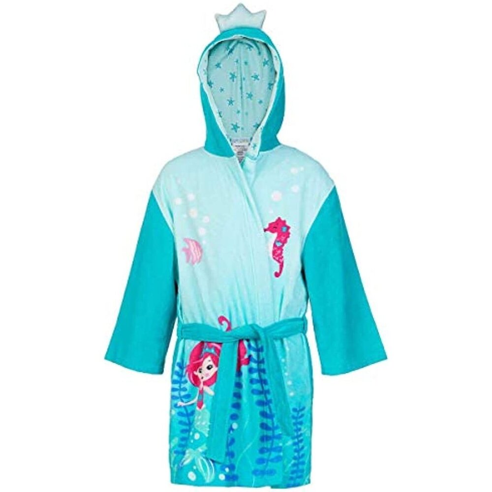 Saint Eve Girls Beach Cover-Up, Mermaid, X-Small 3/4, 100% Cotton
